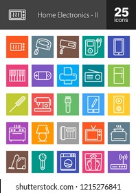 Home Electronics Line Multicolor B/G Icons