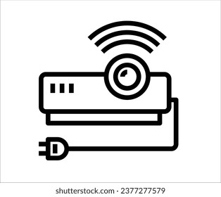 Home electronics outline icon on white background 
