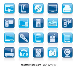 home electronics and personal multimedia devices icons - vector icon set