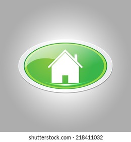 Home Elliptical Green Vector Web Button Icon