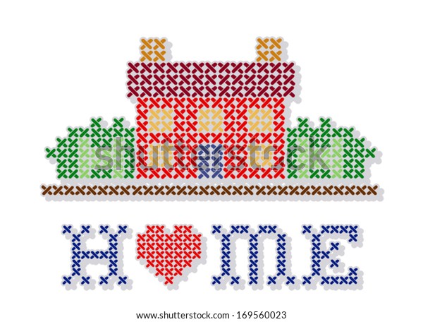 Home Embroidery Retro Cross Stitch Design Stock Vector Royalty Free 169560023