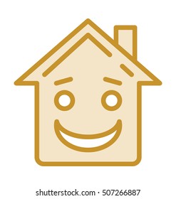 Home Emoticon Vector Icon 