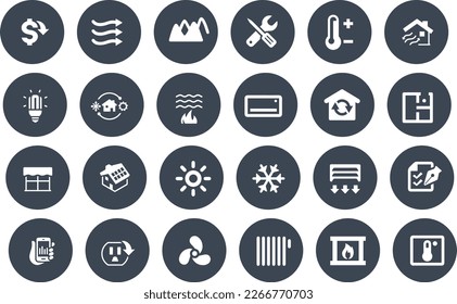 Diseño vectorial de iconos de conservación y eficiencia energética doméstica