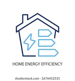 Home eficiência de energia fina linha de ícones de vetor.