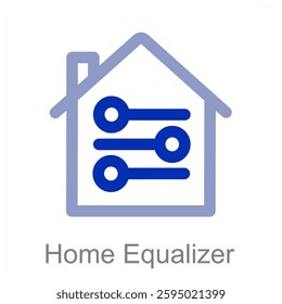 Home Equalizer and house icon concept