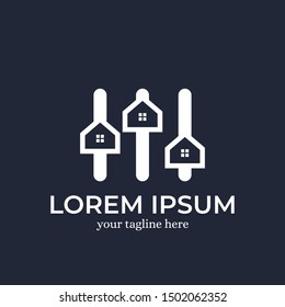 Home Equalizer Logo Design Template Inspiration - Vector
