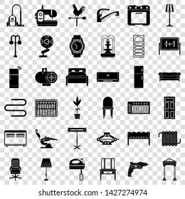 Home equipment icons set. Simple style of 36 home equipment vector icons for web for any design