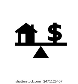 Home equity glyph icon. Clipart image isolated on white background