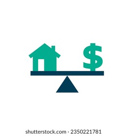 Home equity icon. Clipart image isolated on white background