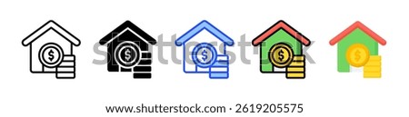 Home Equity Icon Collection With Multiple Styles
