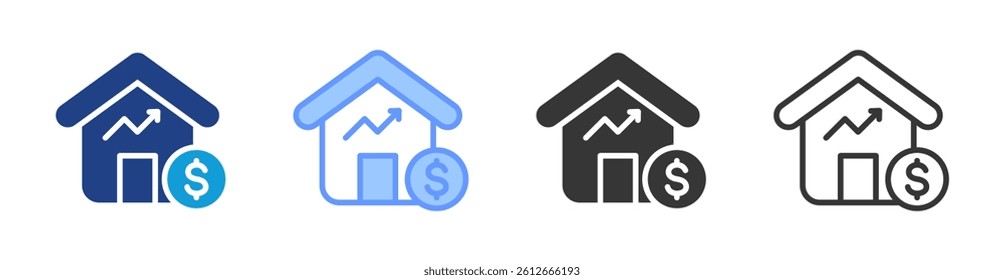 Home Equity icon set multiple style collection