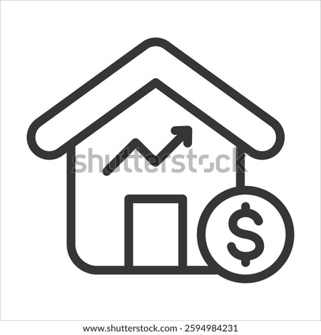 Home Equity Outline Icon Vector Illustration