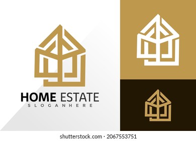 Home estate logo and icon design vector concept for template