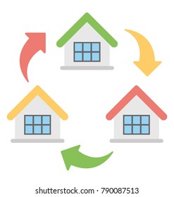 
Home Exchange Flat Colored Icon
