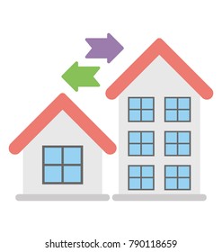 Home Exchange Flat Colored Icon
