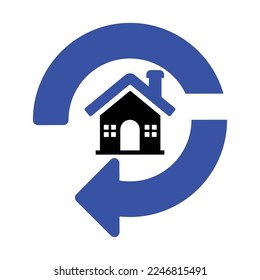Home exchange icon Icon in Flat Style