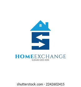 Home Exchange Icon Vector Logo Template Illustration Design