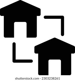 intercambio en casa Ilustración vectorial en un fondo transparente.Símbolos de calidad premium.Icono vector glifos para concepto y diseño gráfico.