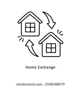  Início ilustração de estilo de ícone de Contorno de vetor do Exchange. Arquivo EPS 10