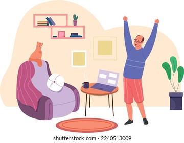Home exercise. Self training workout. Healthy habit isolated on white background