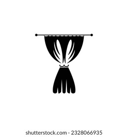 Home And Exhibition Curtain Logo Design, Building Decoration Vector Illustration