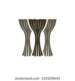 Home And Exhibition Curtain Logo Design, Building Decoration Vector Illustration