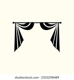 Home And Exhibition Curtain Logo Design, Building Decoration Vector Illustration