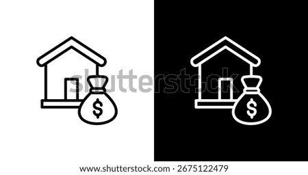 Home Expense White Icon Set