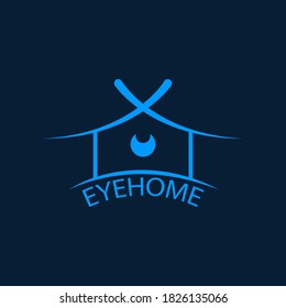 Home Eye Logo Design Element.Real estate logo concept of eye and house vector