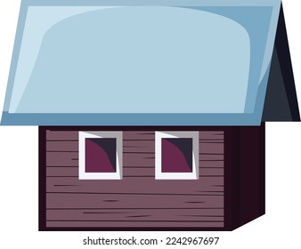 Home facade with doors and windows , Cartoon vector illustration.