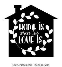 Home and Family Hand drawn motivation lettering phrase in modern calligraphy style. Inspiration slogan for print and poster design. Vector illustration