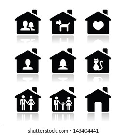 Home, Family Vector Icons Set