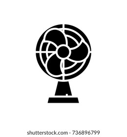 home fan icon, vector illustration, black sign on isolated background