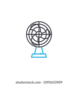 Home fan linear icon concept. Home fan line vector sign, symbol, illustration.