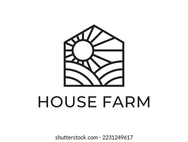 home farm simple logo. nature icon vector illustration. 