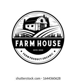 home, farm vintage retro logo