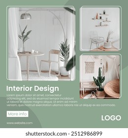 home fashion social media design, editable