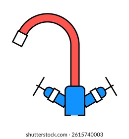 home faucet water line icon vector. home faucet water sign. isolated symbol illustration