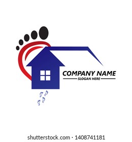 Home of feet logo. Feet Home Creative Vector Logo Design.
