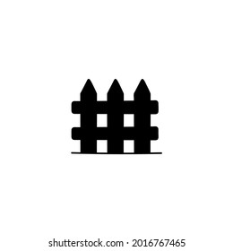Home fence icon in solid black flat shape glyph icon, isolated on white background 