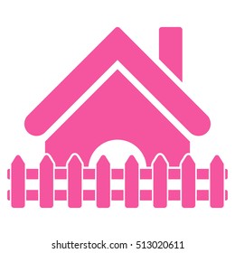 Home Fence vector icon. Flat pink symbol. Pictogram is isolated on a white background. Designed for web and software interfaces.