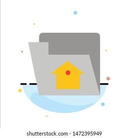 Home, File, Setting, Service Abstract Flat Color Icon Template