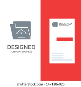 Home, File, Setting, Service Grey Logo Design and Business Card Template. Vector Icon Template background