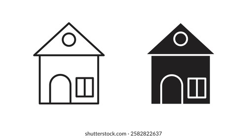 Home filled and outlined icons vectors on white background