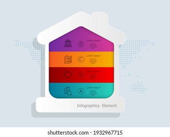 home finance infographics elements template for business and presentation vector illustration background