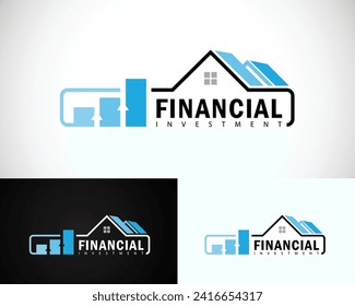 home financial logo creative design concept real estate emblem growth business city