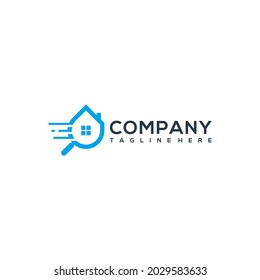 Home finder logo design template. Search engine logo, search for a house or places for rest.