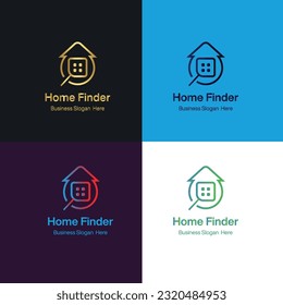 plantilla de logotipo de buscador de casa con eps