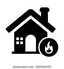 Icono De Explosión De Incendios En El Hogar En Estilo Plano