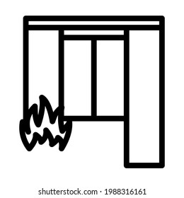 Home Fire Icon. Bold outline design with editable stroke width. Vector Illustration.